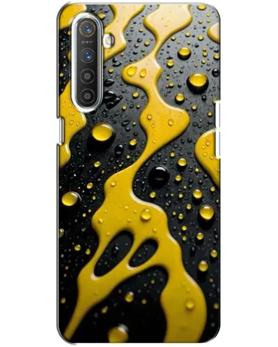 Чехол для Realme XT с картинкой «Жидкое желтое золото»