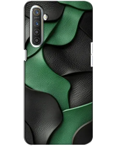 Чехол для Realme XT с картинкой «Зеленые кожаные волны»