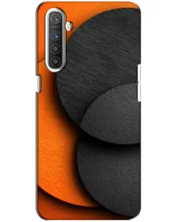 Чехол для Realme XT с картинкой «Геометрия оранжевых кругов»