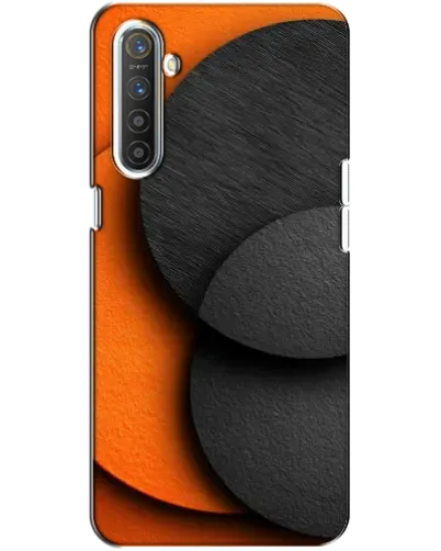 Чехол для Realme XT с картинкой «Геометрия оранжевых кругов»