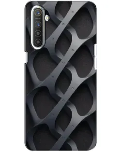 Чехол для Realme XT с картинкой «Объемное серое плетение»