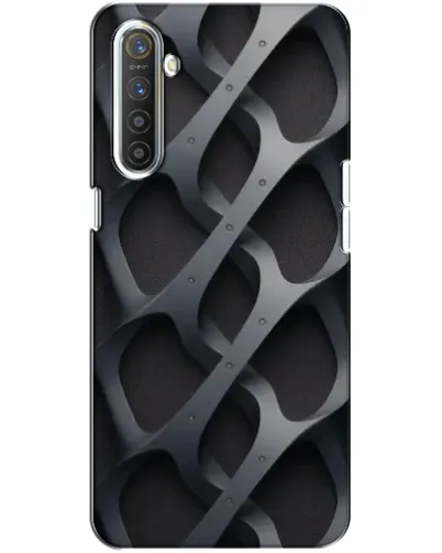 Чехол для Realme XT с картинкой «Объемное серое плетение»