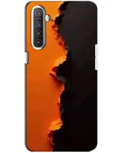 Чехол для Realme XT с картинкой «Оранжевый разлом»