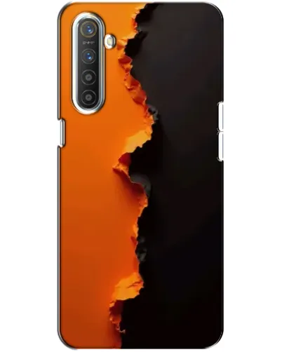 Чехол для Realme XT с картинкой «Оранжевый разлом»
