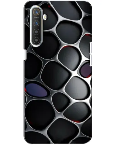 Чехол для Realme XT с картинкой «Объемная темная решетка»