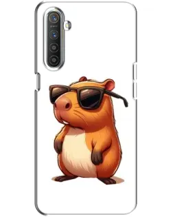 Чехол для Realme XT с картинкой «Капибара в очках»