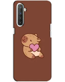 Чехол для Realme XT с картинкой «Капибара с сердцем»