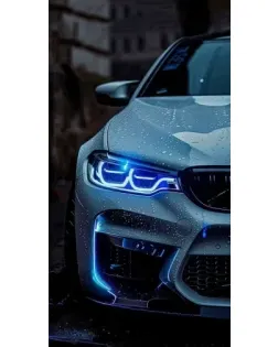 Чехол для RealMe с картинкой «Взгляд BMW с синими фарами» Чехол для RealMe с картинкой «Взгляд BMW с синими фарами»