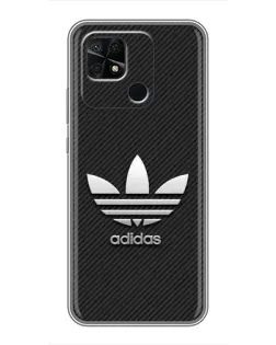 Чехол для Xiaomi Redmi 10C с картинкой «Adidas Карбоновая текстура»