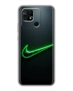 Чохол для Xiaomi Redmi 10C з картинкою «Неоновий контур Nike»