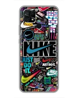 Чохол для Xiaomi Redmi 10C з картинкою «Яскравий колаж Nike»
