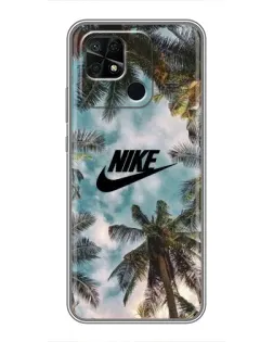 Чохол для Xiaomi Redmi 10C з картинкою «Тропічний принт Nike»