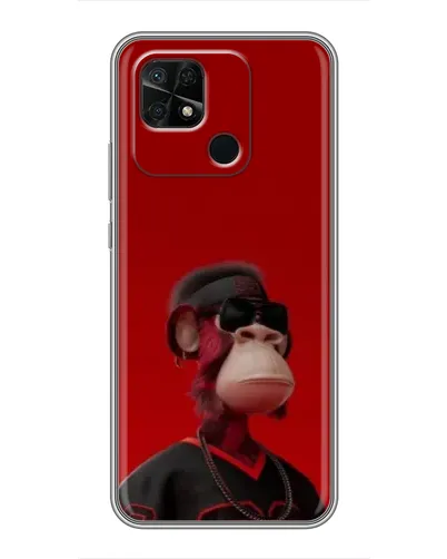 Чехол для Xiaomi Redmi 10C с картинкой «Bored Ape в красном» Чехол для Xiaomi Redmi 10C с картинкой «Bored Ape в красном»
