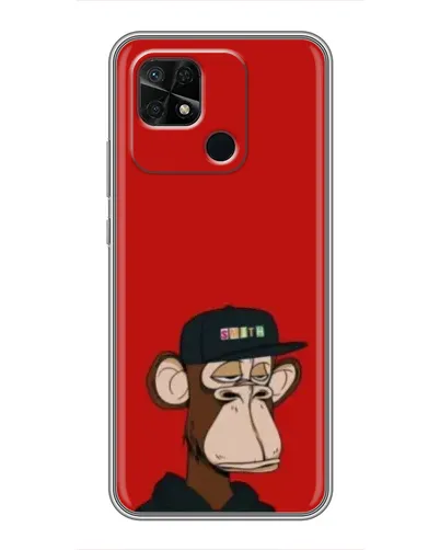 Чехол для Xiaomi Redmi 10C с картинкой «Bored Ape — красный фон» Чехол для Xiaomi Redmi 10C с картинкой «Bored Ape — красный фон»
