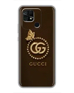 Чехол для Xiaomi Redmi 10C с картинкой «Gucci — золотая бабочка» Чехол для Xiaomi Redmi 10C с картинкой «Gucci — золотая бабочка»