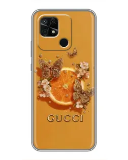 Чехол для Xiaomi Redmi 10C с картинкой «Gucci — золотые бабочки» Чехол для Xiaomi Redmi 10C с картинкой «Gucci — золотые бабочки»