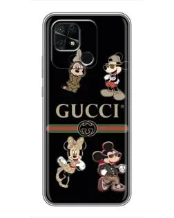 Чехол для Xiaomi Redmi 10C с картинкой «Gucci — герои Disney и монограмма» Чехол для Xiaomi Redmi 10C с картинкой «Gucci — герои Disney и монограмма»