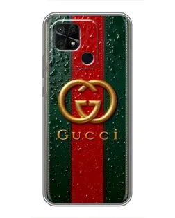 Чехол для Xiaomi Redmi 10C с картинкой «Gucci — фирменная полоса и золото» Чехол для Xiaomi Redmi 10C с картинкой «Gucci — фирменная полоса и золото»