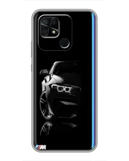 Чохол для Xiaomi Redmi 10C з картинкою «Силует BMW в темряві»