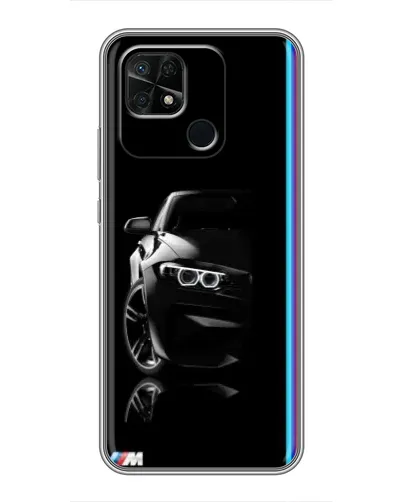 Чохол для Xiaomi Redmi 10C з картинкою «Силует BMW в темряві»