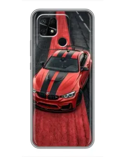 Чохол для Xiaomi Redmi 10C з картинкою «BMW на червоній доріжці»