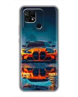 Чохол для Xiaomi Redmi 10C з картинкою «BMW — золота емблема»