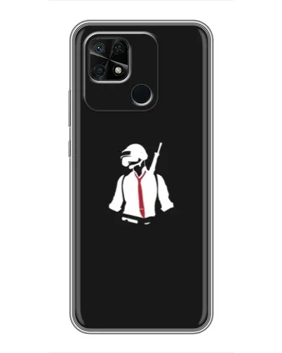 Чохол для Xiaomi Redmi 10C з картинкою «PUBG — силует воїна»