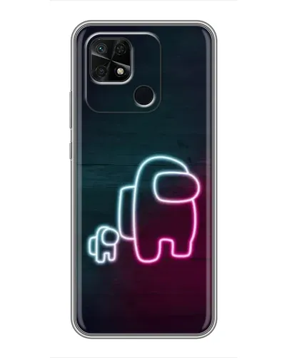 Чехол для Xiaomi Redmi 10C с картинкой «Among Us неон-арт»