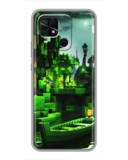Чохол для Xiaomi Redmi 10C з картинкою «Minecraft лісовий пейзаж»
