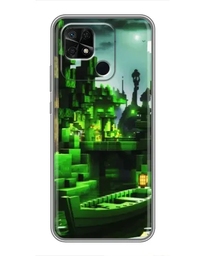 Чохол для Xiaomi Redmi 10C з картинкою «Minecraft лісовий пейзаж»