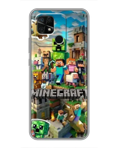 Чохол для Xiaomi Redmi 10C з картинкою «Замок Minecraft»