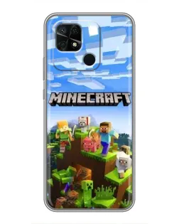 Чохол для Xiaomi Redmi 10C з картинкою «Minecraft класичний світ»