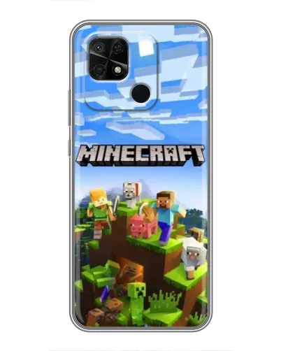 Чохол для Xiaomi Redmi 10C з картинкою «Minecraft класичний світ»