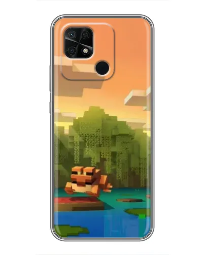 Чохол для Xiaomi Redmi 10C з картинкою «Майнкрафт захід сонця»