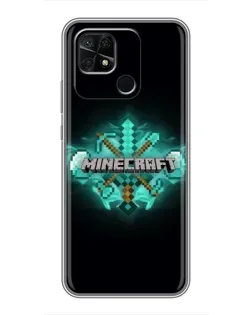 Чохол для Xiaomi Redmi 10C з картинкою «Minecraft Diamond лого»