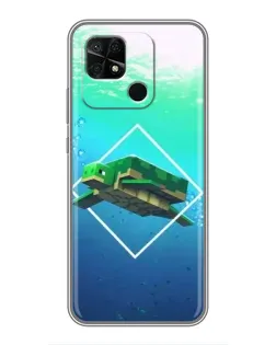 Чохол для Xiaomi Redmi 10C з картинкою «Черепаха Minecraft»