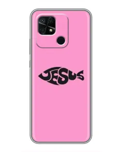 Чохол для Xiaomi Redmi 10C з картинкою «Рожевий символ Jesus»