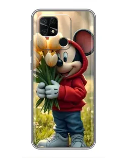 Чохол для Xiaomi Redmi 10C з картинкою «Міккі з тюльпанами» Чохол для Xiaomi Redmi 10C з картинкою «Міккі з тюльпанами»