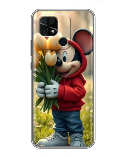 Чохол для Xiaomi Redmi 10C з картинкою «Міккі з тюльпанами» Чохол для Xiaomi Redmi 10C з картинкою «Міккі з тюльпанами»