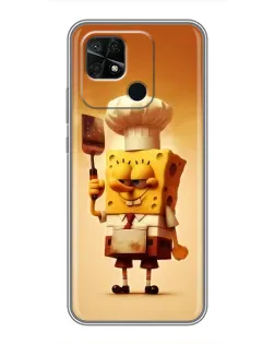 Чехол для Xiaomi Redmi 10C с картинкой «Губка Боб повар»