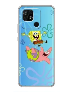 Чехол для Xiaomi Redmi 10C с картинкой «Спанч Боб и Патрик»