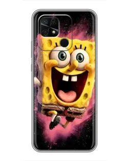 Чехол для Xiaomi Redmi 10C с картинкой «Взрывной Спанч Боб»