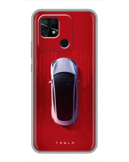 Чохол для Xiaomi Redmi 10C з картинкою «Tesla Top View»
