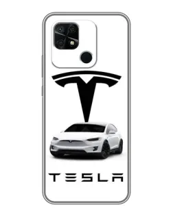 Чехол для Xiaomi Redmi 10C с картинкой «Tesla White Style»