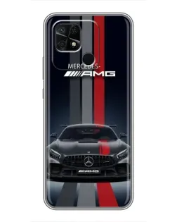 Чохол для Xiaomi Redmi 10C з картинкою «Mercedes — білий карбон»