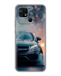 Чохол для Xiaomi Redmi 10C з картинкою «Mercedes — нічне місто»