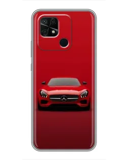 Чехол для Xiaomi Redmi 10C с картинкой «Красный Mercedes AMG»