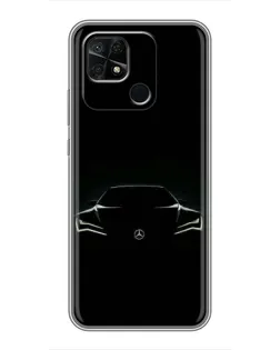 Чехол для Xiaomi Redmi 10C с картинкой «Mercedes — силуэт авто» Чехол для Xiaomi Redmi 10C с картинкой «Mercedes — силуэт авто»