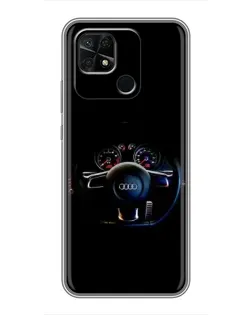 Чохол для Xiaomi Redmi 10C з картинкою «Салон Audi — кермо»