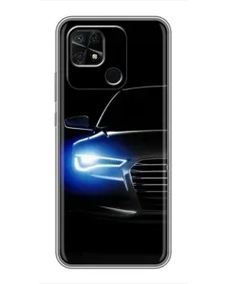 Чохол для Xiaomi Redmi 10C з картинкою «Неоновий погляд Audi»